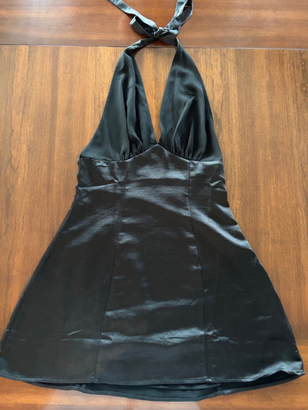 Meshki Richelle Satin Mini Dress - Black- Size M - Picture 4 of 5